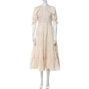 Ulla Johnson White Crew Neck Long Dress Size M